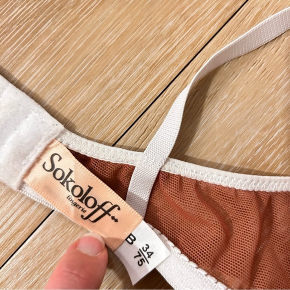 Sokoloff Lingerie Sheer Lace High Neck Bra 34B - Picture 3 of 5